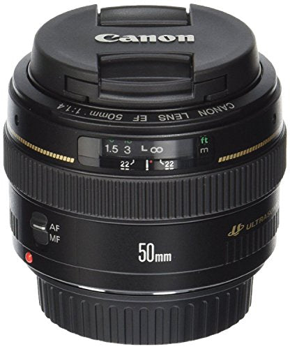 Canon EF 50mm f/1.4 USM Standard & Medium Telephoto Lens for Canon SLR Cameras - Fixed (Renewed)