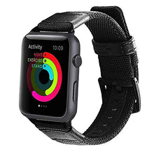 Load image into Gallery viewer, Maxjoy Compatible with Apple Watch Band, 42mm 44mm Nylon Strap Replacement Bands with Metal Clasp Compatible with Apple iWatch SE Series 6 5 4 3 2 1 Sport &amp; Edition, Black
