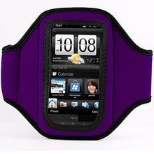 Load image into Gallery viewer, Quality PURPLE Samsung Droid Charge 4G Armband with Sweat Resistant lining for Samsung Droid Charge 4G Android Phone (Verizon) + Live Laugh Love VanGoddy Wrist Band!!!

