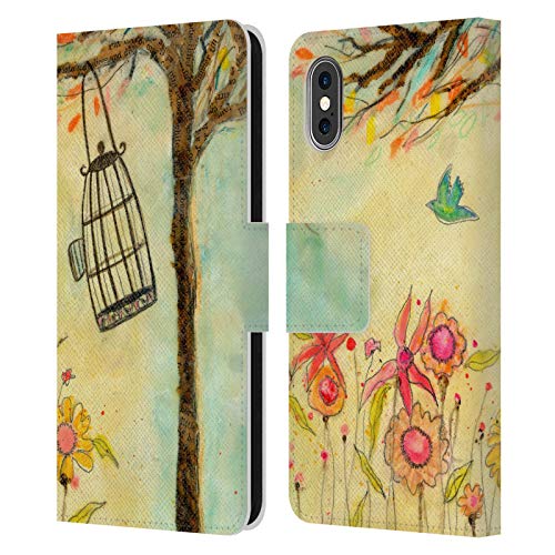 Head Case Designs Officially Licensed Wyanne Free to Be Birds Leather Book Wallet Case Cover Compatible with Apple iPhone X/iPhone Xs