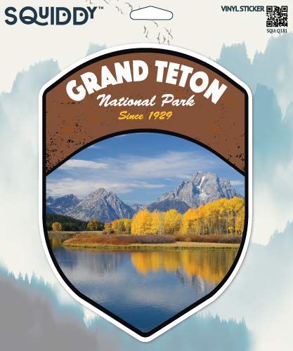 Squiddy Grand Teton Wyoming National Park - Vinyl Sticker for Car, Laptop, Notebook (5