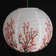 Load image into Gallery viewer, 2 of Chinese White Paper Lanterns with Plum Pictures 12&quot;
