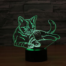 Load image into Gallery viewer, 3D Illusion Lamp Night Light,MUEQU 7 Colors Changing Touch Table Lamp,USB Power,USB Nightlight Home Decor Lamp Desk Lamp Gift for Kids Christmas Nice Gift Home Office Decorations (Cat)

