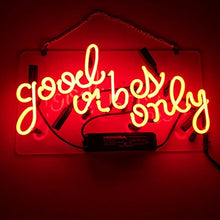 Load image into Gallery viewer, LiQi &#39; Good Vibes ONLY&#39; Real Glass Handmade Neon Wall Signs for Room Decor Home Bedroom Girls Pub Hotel Beach Cocktail Recreational Game Room ?14&quot; x 8&quot;,RED?

