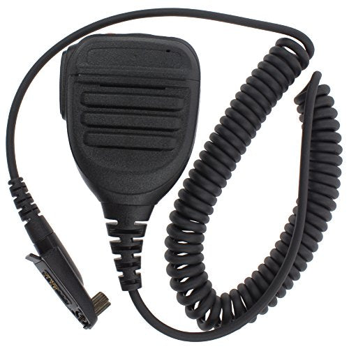 KENMAX Handheld Shoulder Police Waterproof IP54 Speaker Mic Microphone with PTT for Walkie Talkie Ham Radio Motorola GP328Plus EX500 Pro5150 Elite PTX700 Plus GL200