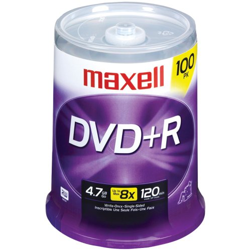1 - 4.7GB DVD+Rs (100-ct spindle), 4.7GB , 120 min , 639016 by Maxell