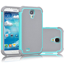 Load image into Gallery viewer, Tekcoo for Galaxy S4 Case, [Tmajor Series] [Turquoise/Grey] Shock Absorbing Hybrid Rubber Plastic Impact Defender Rugged Slim Hard Case Cover Shell for Samsung Galaxy S4 S IV I9500 GS4 All Carriers
