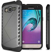 Load image into Gallery viewer, Galaxy Express Prime Case, Galaxy Amp Prime Case, CoverON [Paladin Series] Slim Fit Hard Protective Modern Style Phone Case for Samsung Galaxy Express Prime/Amp Prime - Gunmetal Gray &amp; Black
