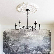 Load image into Gallery viewer, Ekena Millwork CM18SA Saverne Ceiling Medallion, 18 1/2&quot; W x 13 1/2&quot; H x 1 7/8&quot; P, Factory Primed
