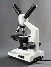 Load image into Gallery viewer, Vision Scientific VME0007-T-100-LD-E2 Dual View Compound Microscope, 10x WF Eyepieces, 40x1000x Magnification, LED Illumination, Coaxial Coarse &amp; Fine Focus, 1.25 NA Abbe Condenser, Mechanical Stage
