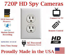 Load image into Gallery viewer, Power Receptacle Hidden Camera - Motion Activated Spy Gadget - Covert Design  Self Recording Cam - 8GB Micro SD Card  Best USA Made Recorder for Home, Kids, Nanny, Office (White)
