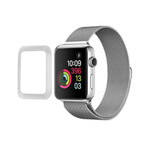 OWLCE Apple Watches Screen Protector, 4D/3D Curved Surface 9H Tempered Film for Apple Watch 38mm 42 mm Screen Protector for Apple Series Watch 1/2/3 Film (Silver, 38mm)