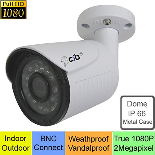 CIB True HD-TVI 1080P 2.1Megapixel HD Vandal Bullet Cameras, BNC Connect Type. Connect to HD-TVI Security DVR System Only. - T80P56W