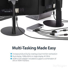 Load image into Gallery viewer, StarTech.com Dual Monitor USB C Docking Station with 60W Power Delivery for Windows Laptops - USB C to HDMI or DVI Dock - USB 3.1 Gen 1 Type C Dock w/ Charging - Thunderbolt 3 Compatible (MST30C2HHPD)
