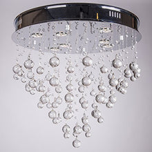 Load image into Gallery viewer, Drops of Rain 7 Light Chrome Flush Mount with Clear Murano Glass Balls
