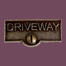 Load image into Gallery viewer, Renovator&#39;s Supply Switch Plate Tags DRIVEWAY Name Signs Labels Switch Tag Brass
