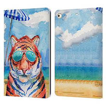 Load image into Gallery viewer, Head Case Designs Officially Licensed Paul Brent Hip Shades Tiger Animals Leather Book Wallet Case Cover Compatible with Apple iPad 9.7 2017 / iPad 9.7 2018
