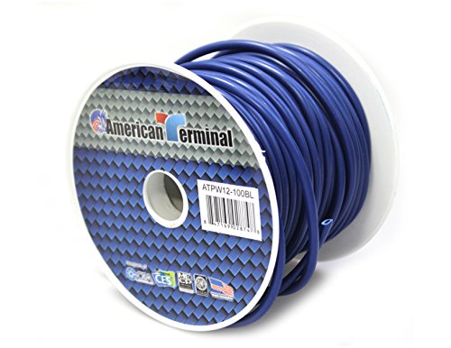 American Terminal ATPW12-100BL 12 Gauge Primary Wire, Blue