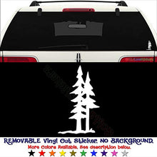 Load image into Gallery viewer, GottaLoveStickerz Pine Trees Forest Mountain Removable Vinyl Decal Sticker for Laptop Tablet Helmet Windows Wall Decor Car Truck Motorcycle - Size (12 Inch / 30 cm Tall) - Color (Matte Green)
