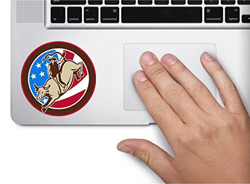Oval USA Rodeo Bull Riding Left 3x3 inches America United States Murica Color Sticker State Decal die Cut Vinyl - Made and Shipped in USA