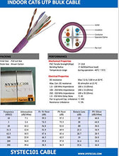 Load image into Gallery viewer, CAT6 1000ft Plenum Black | Plenum Rated Bulk Cable (Black) | by SYSTEC101 | 100% Pure Copper Conductors | 550MHZ UNSHIELDED | 23AWG, UTP, 4 Pairs | Solid Bare Copper | 1000ft | Black ETHERNET Cable
