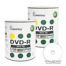 Load image into Gallery viewer, Smartbuy 4.7gb/120min 16x DVD-R White Top Blank Data Video Recordable Media Disc (600-Disc)
