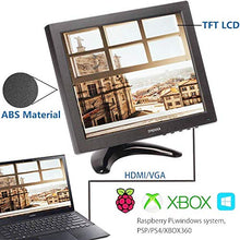 Load image into Gallery viewer, TPEKKA 10&quot; Inch Security CCTV Monitor HD IPS 1024x768 Portable Mini TFT LCD Monitor BNC HDMI VGA AV Input for Computer PC FPV Screen DVR CCTV Cam Home Office Surveillance Raspberry Pi Gaming Display
