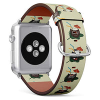 S-Type iWatch Leather Strap Printing Wristbands for Apple Watch 4/3/2/1 Sport Series (38mm) - Aloha Coconut Beverages