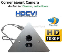 1920 x 1080 HD CVI Corner Mount Security Camera 2.8mm Wide Angle Lens, Array LED, Prefect for Elevator, Inside Room.-Must BE Used with A CVI Capable DVR!