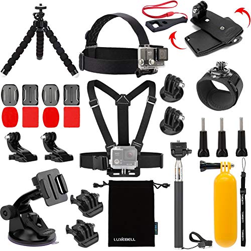 Luxebell Accessories Kit for AKASO EK5000 EK7000 4K WiFi Action Camera Gopro Hero 8 7 6 5/Session 5/Hero 4/3+/3/2/1 Max Fusion