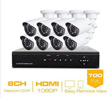 Load image into Gallery viewer, GOWE 8CH CCTV System 8 Channel HDMI DVR 8PCS 700TVL IR Weatherproof Security Camera Home Security System Surveillance Kits
