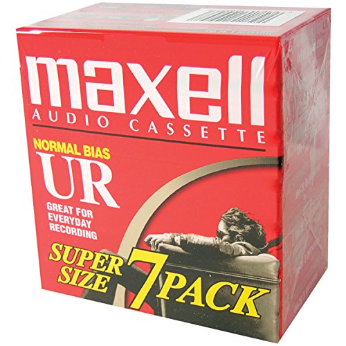 Maxell 108575 Optimally Designed for Voice Recording Brick Packs with Low Noise Surface - 90 Minute Audio Cassettes, 7 Tapes Per Pack