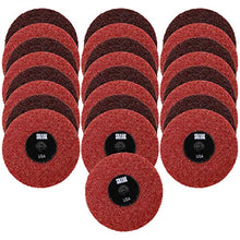 Load image into Gallery viewer, Shark Industries PN-13020 25-Pack Burgundy/Medium Quick Change Surface Conditioning Discs, 3 Diameter  Medium Grit for Sanding, Finishing, Rust Removal &amp; More on All Metals (25 Discs)
