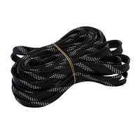 Aexit 12mm Dia Tube Fittings Tight Braided PET Expandable Sleeving Cable Wrap Sheath Black Silver Microbore Tubing Connectors Tone 32Ft