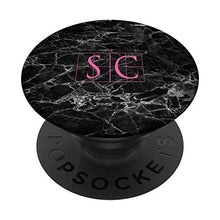Load image into Gallery viewer, Black Marble With Custom Hot Pink Initials SC
