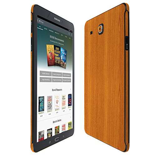 Skinomi Light Wood Full Body Skin Compatible with Samsung Galaxy Tab E Nook 9.6 (Full Coverage) TechSkin with Anti-Bubble Clear Film Screen Protector