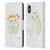 Head Case Designs Officially Licensed Wyanne Birds of A Feather Owl Leather Book Wallet Case Cover Compatible with Apple iPhone X/iPhone Xs