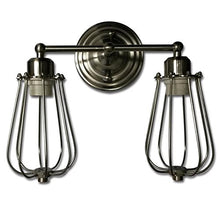 Load image into Gallery viewer, String Light Company DWLN08 Antique Double Wall Lamp with Nickel Finish, 11&quot; Wide x 5&quot; Long x 11&quot; High
