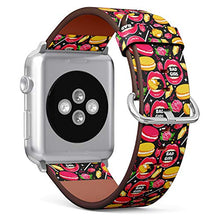 Load image into Gallery viewer, S-Type iWatch Leather Strap Printing Wristbands for Apple Watch 4/3/2/1 Sport Series (42mm) - Cool Pattern with Sweet Lips, Roses, Macaroons, Diamonds and Lollipops
