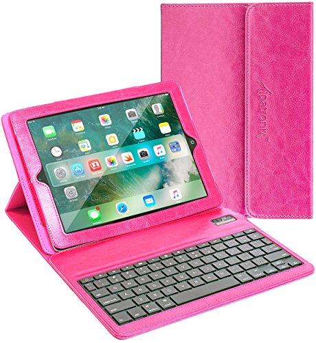 iPad Mini Case with Keyboard Alpatronix KX101 Leather iPad Cover w/Removable Wireless Bluetooth Keyboard Compatible w/Apple iPad Mini 5 (2019) 4/3/2/1 (Not for iPad Pro or iPad Air) - Pink