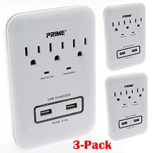 Load image into Gallery viewer, Prime 3 Piece 900 Joules Surge Protector Pack with USB Chargers and Docking Shelf (KR21123PK
