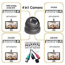 Load image into Gallery viewer, CCTV Camera HD 1080p 4-in-1 (TVI/AHD/CVI/CVBS) Security Dome Camera Analog 2.8mm-12mm Varifocal Lens 100ft IR Indoor &amp; Outdoor Weatherproof IP66 ?Gray?
