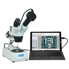 Load image into Gallery viewer, OMAX 20x-40x-80x Binocular Stereo Microscope with Dual Lights and 1.3MP Camera
