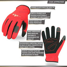 Load image into Gallery viewer, Vgo 3 Pairs Nubuck Synthetic Leather Work Gloves (Size M,Red &amp; Grey &amp; Yellow,Nb7581)
