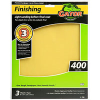 NORTON ABRASIVES/ST GOBAIN 400 Grit Sandpaper Sheet (3 Pack), 9