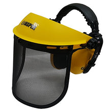 Load image into Gallery viewer, Jasper Browguard Face Shield Mesh Visor with Ear Muffs - ANSI Z87.1 CE EN1731
