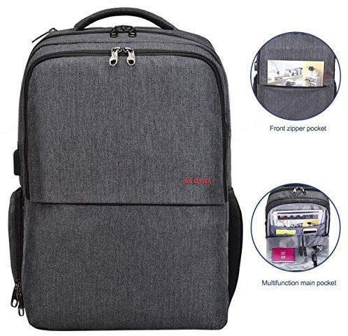SLOTRA Lunch Backpack,17-Inch Laptop Backpack with Lunch Box USB Charging  Port,2 in 1 Lunch and Laptop Bag for Travel Business Commute Large Capacity