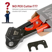 Load image into Gallery viewer, IWISS Combo Angle Head PEX Pipe Crimping Tool Kits Used for 1/2&quot; &amp; 3/4&quot; Pex Crimp with Go/No-Go Gauge with PEX Pipe Cutters suits All US F1807 Standards
