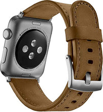 Load image into Gallery viewer, Platinum Leather Band for Apple Watch 42mm - Mohave Olive Green
