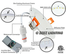 Load image into Gallery viewer, ZEEZ Lighting - 18W (OD 9&quot; / ID 8&quot;) Cool White LED Recessed Panel Down Light Bulb Slim Lamp Fixture w/Junction Box ETL Listed - 4 Packs
